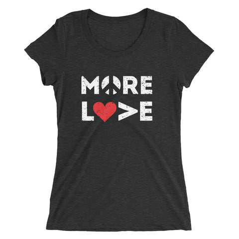 More Love Distressed Ladies' short sleeve t-shirt